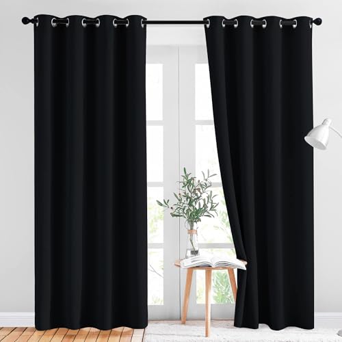 Black Out Curtains for Bedroom 84 Inches Long, W52xL84, 2 Panels