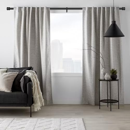 16-56 inch Long Adjustable Matte Black Curtain Rods,1 inch Diameter Splicing Heavy Duty Rod Set with Aluminum Finals for Windows, Door, Drapery - view 3
