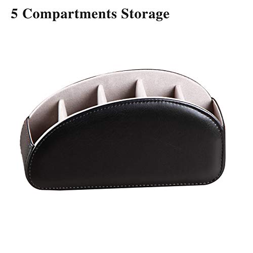 Large PU Leather TV Remote Control Holder Organizer with 5 Compartments - view 4
