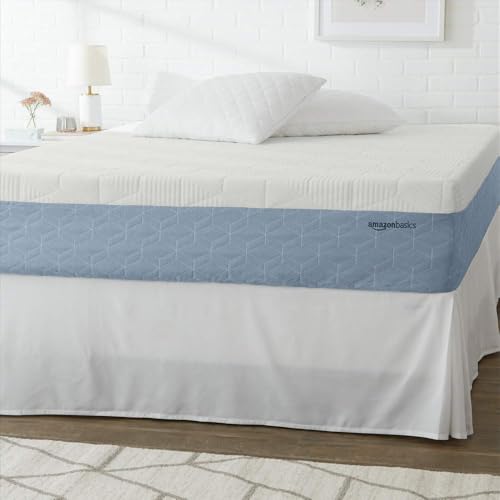 Medium-Firm Memory Foam Mattress, Cooling Gel, Breathable, CertiPUR-US Certified Foam, Queen Size, 80 x 60 x 12 inches, White/Gray