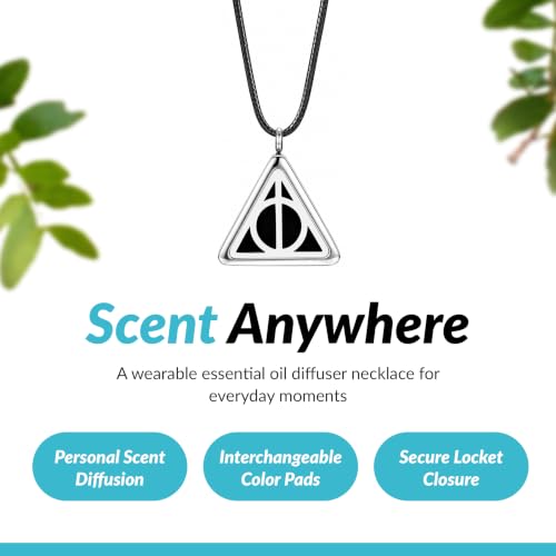 Wild Essentials Potter Hallows Necklace Aromatherapy Diffuser Pendant, 24" Black Rope, 8 Color Refill Pads - view 3