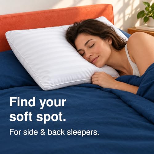 Hotel Collection Bed Pillows 2 Pack Plush Neck Support Pure Cotton (QUEEN) - view 5