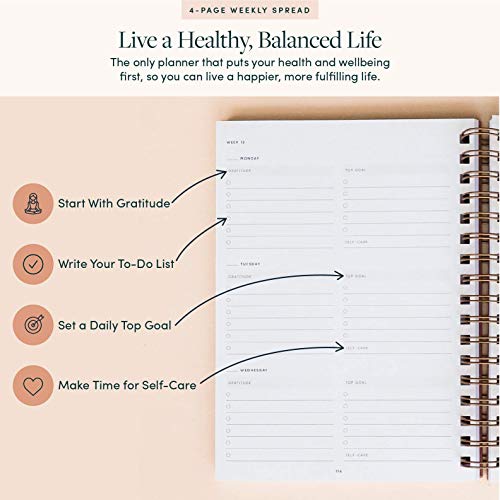 The Self-Care Planner - Undated 12-Month Life Planner - Daily, Monthly, Weekly - Focus on Wellness, Productivity, Achieving Goals, and Happiness (Dusty Rose, Weekly Edition: 12 Months) - view 2