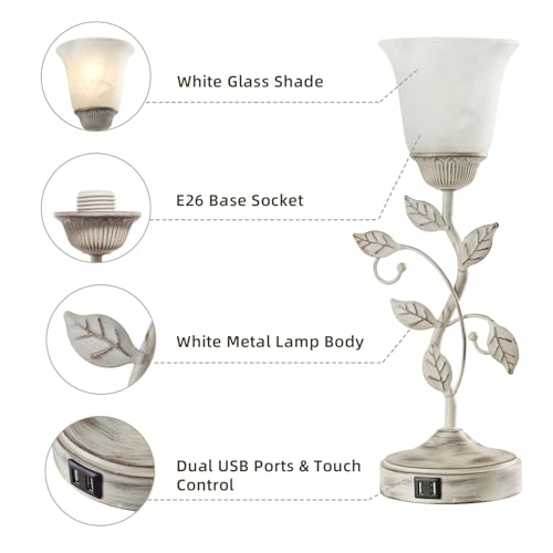 Rustic Touch Table Lamp for Bedroom with 2 USB C+A Ports - view 4