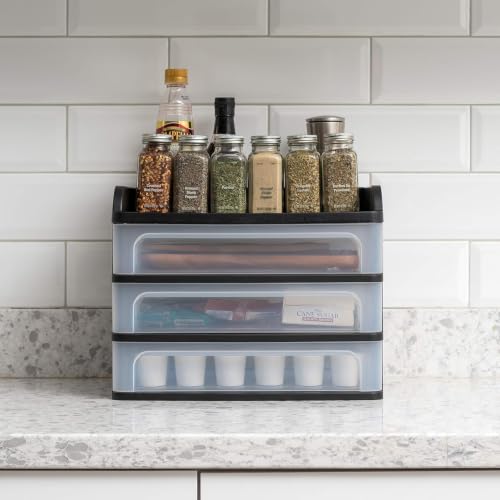 3-Drawer Medium Desktop Organizer with Paper Tray, Black - view 5