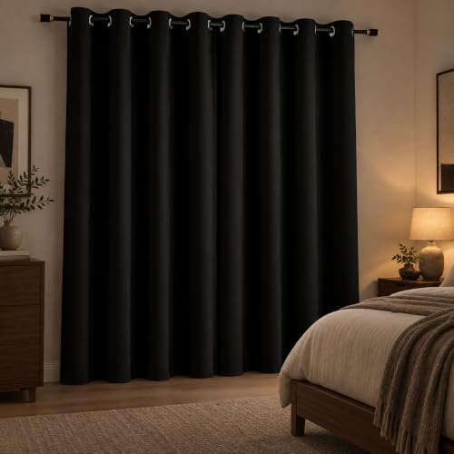 Blackout Curtains for Living Room Black 52" W x 108" L - view 2
