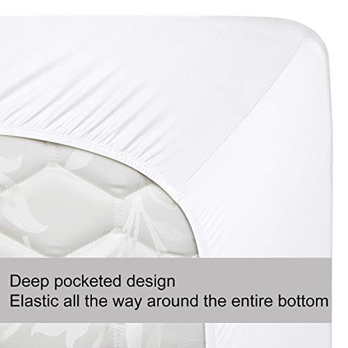 Soft Stretch Queen Fitted Sheet Only, Jersey Knit, White - view 5