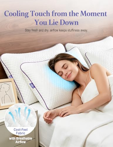 Adjustable Shredded Memory Foam Pillows Queen Size Set of 2 - view 5