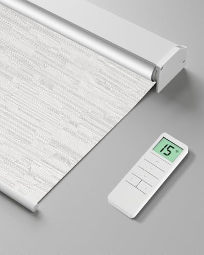 Motorized Roller Shade, Blackout Smart Window Blind with Remote