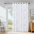 Floral 100% Blackout Sliding Door Curtains Grey White 100x84 1 Set