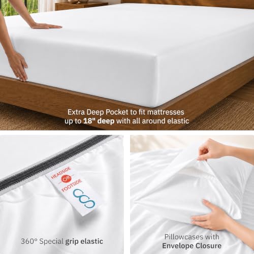 100% Viscose from Bamboo Sheets King, White - view 4