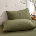 Jersey Knit Pillow Cases Solid Olive Green Standard