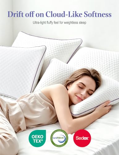 Adjustable Shredded Memory Foam Pillows Queen Size Set of 2 - view 6