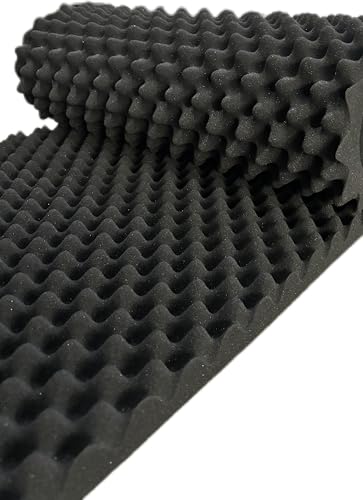 1 Pack Egg Crate Foam Sound Proof Foam Panels for Walls,48''X24''X2'' inch Acoustic Panels, high-Density Fireproof soundproof Wall Panels, Professional Acoustic Treatment (Black) - view 2