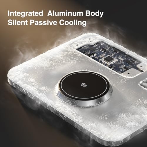 GlowDock 5-in-1 Wireless Charging Station with Alarm Clock,Qi2.2 25W Magnetic Charger Stand, Aluminum Silent Cooling,8 Nightlight,for iPhone 18 17 16 15 Pro Max Duo Air Plus,Apple Watch,AirPods - view 3