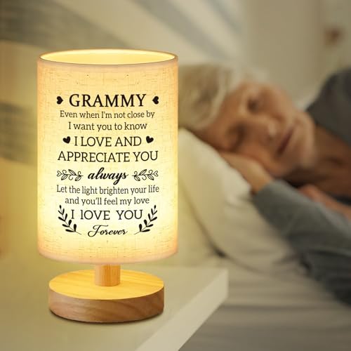 Grammy Gifts from Grandkids, Fabric Bedside Table Lamp Presents - view 6