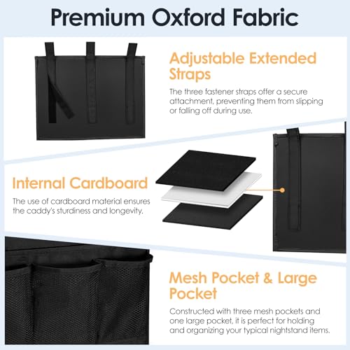 Bedside Caddy Storage Organizer, Hanging Storage Bag Pocket - view 3