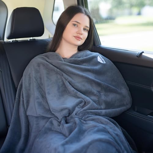 Premium Soft Plush Mini Travel Blanket Pillow Plane 2 in 1 Gray - view 4