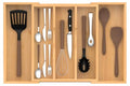 Bamboo Kitchen Utensil Drawer Organizer,Expandable Cutlery Tray