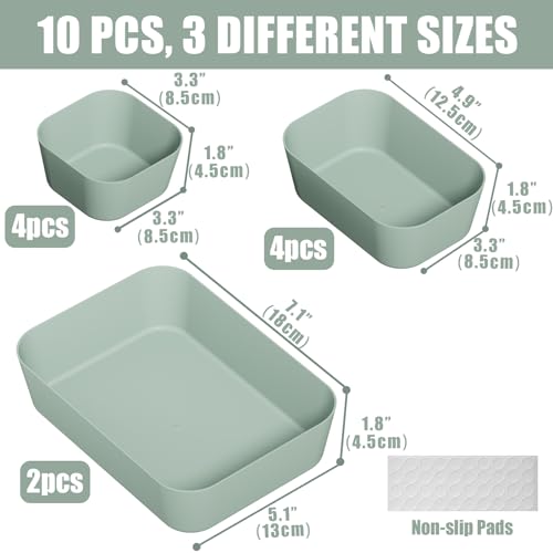 Drawer Organizers Bins 10 PCS for Bathroom Makeup Desk Office - view 2
