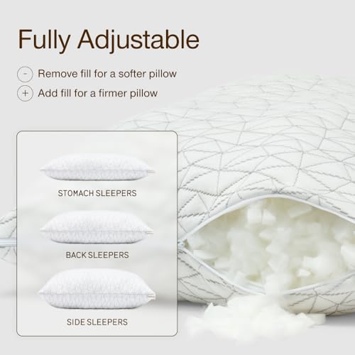 Original Adjustable Pillow, Queen Size Bed Pillow for Sleeping, Cross Cut Memory Foam Pillow - Medium Firm Back, Stomach and Side Sleeper Pillow, CertiPUR-US/GREENGUARD Gold - view 2
