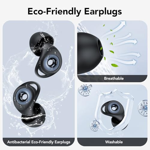 Ear Plugs for Sleeping Noise Cancelling, Soft Earplugs for Concert, Reusable Ear Plugs for Noise Reduction with 8 Ear Tips, Silicone Hearing Protection for Work, Concert - view 4