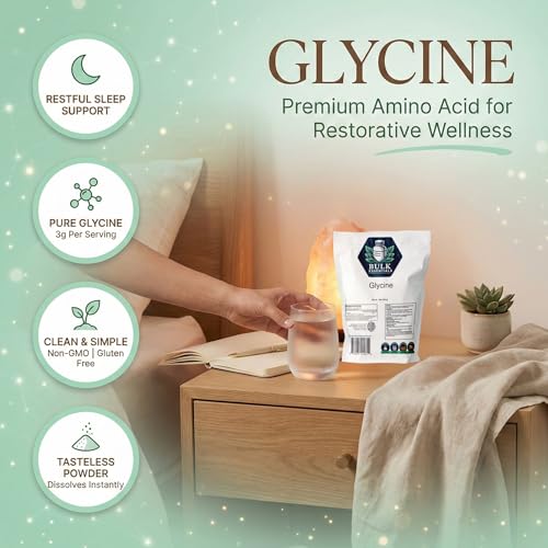 Glycine Supplement – Pure 3g Glycine Powder for Sleep, Calm & Recovery – USA Made Sleep Aid for Men & Women – Non-GMO – 3.52Oz for 33 Servings - view 2
