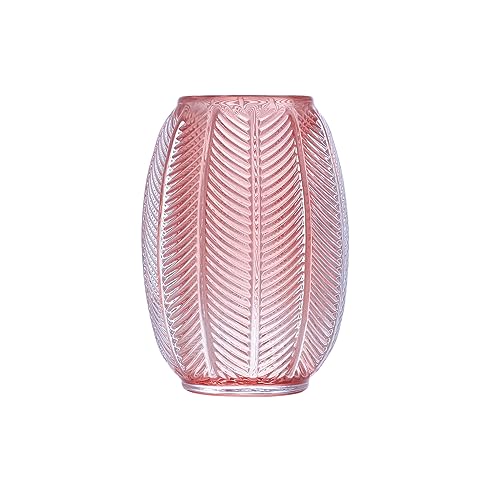 Leaf Stripes Clear Tumbler Cup Makeup Brush Toothbrush Holder for Bathroom, Vanity, Countertop, Desk and Bedside Table