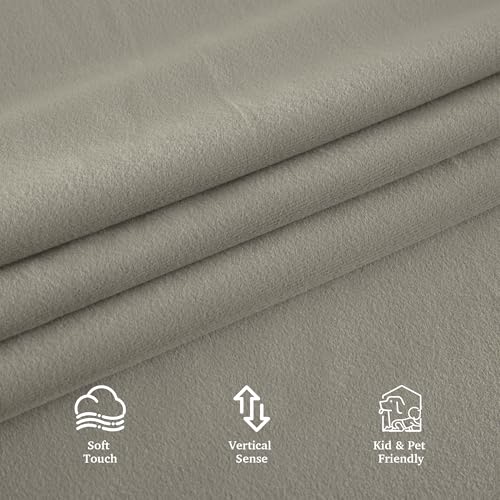 100% Blackout Velvet Curtains for Living Room, Light Blocking Nursery Curtains 2 Panels, Grommet Thermal Insulated Window Drapes for Sliding Glass Door, Camel Beige, 52" W x 90" L - view 5