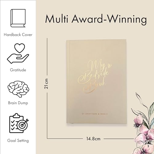 Bedside Book for Gratitude and Goals - Champagne - A5 Selfcare Journal for Women - Reduce Stress and Overthinking - 100gsm FSC paper - Hard Cover, 100 Pages - view 4