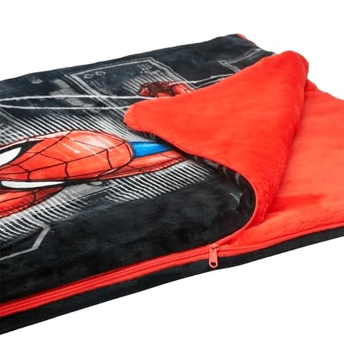 Marvel Spiderman Slumber Bag Set for Boys - Bundle of 54x56 Inches Sleeping Bag, Stickers, More | Spiderman Silk Touch Slumber Bag - view 3