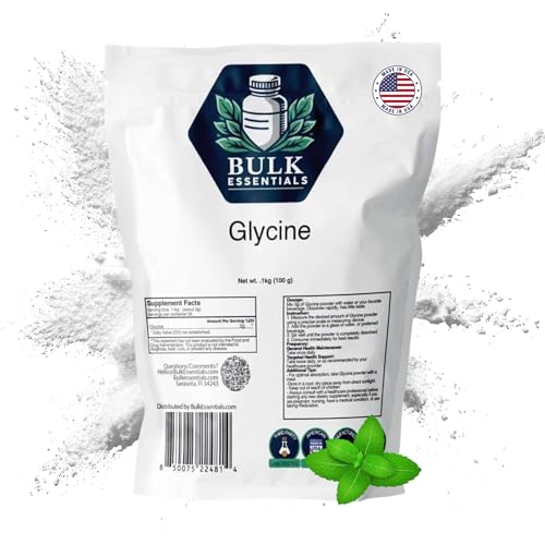 Glycine Supplement – Pure 3g Glycine Powder for Sleep, Calm & Recovery – USA Made Sleep Aid for Men & Women – Non-GMO – 3.52Oz for 33 Servings