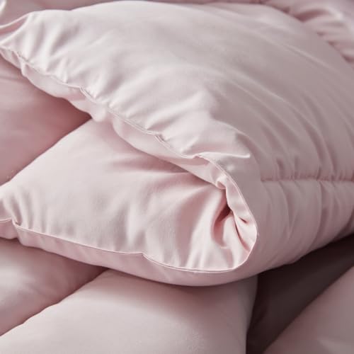 Down Alternative Comforter Queen Duvet Insert with Corner Tabs, All Season Quilted Bed Comforter Box-Stitched Queen Comforter Light Pink，Machine Washable Microfiber Bedding - view 6