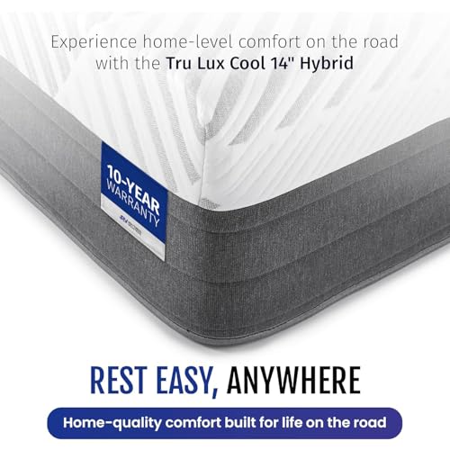 Tru Lux Cool 14” Hybrid RV Mattress, RV King 72x80, Gel Memory Foam & Pocketed Coil Bed for RV, Camper or Travel Trailer, Luxury Firm Cooling Support, Made in USA - view 4
