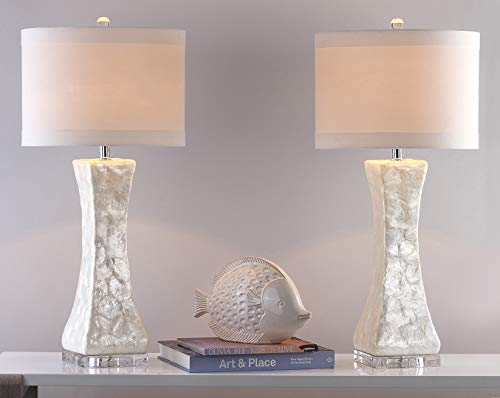 SAFAVIEH Shelley Table Lamp Set of 2, 30.5" White LIT4146A-SET2