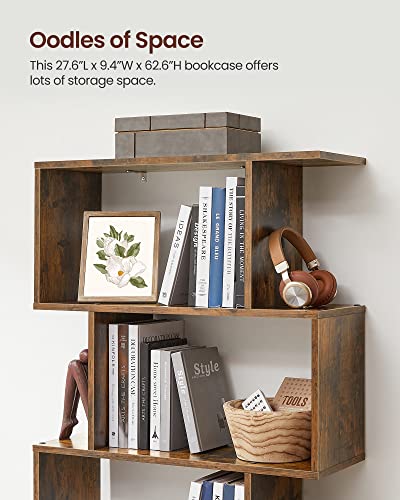 5-Tier Bookcase, Open Storage, 27.6 x 9.4 x 62.6 Inches - view 6
