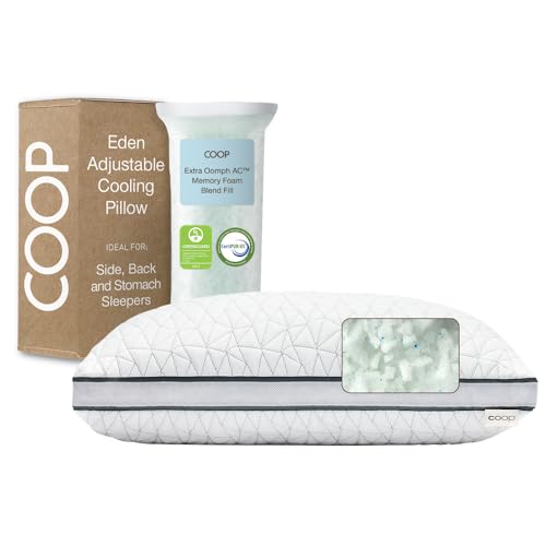 Eden Bed Pillow Queen Size for Sleeping on Back, Stomach and Side Sleeper- Medium Soft Memory Foam Cooling Gel - CertiPUR-US/GREENGUARD Gold