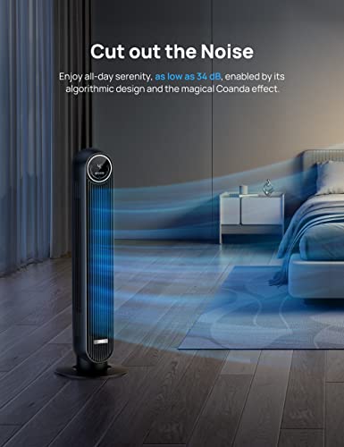 Bundle of Tower Fan for Bedroom, 25ft/s Velocity Quiet Floor Fan, 90° Oscillating Fans with 4 Speeds, 4 Modes + Fan for Bedroom, 12 Inches Table Air Circulator Fans for Indoor with 3 Speeds - view 4