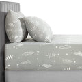 Soft Jersey Fitted Sheet Set（1 Fitted Sheet with 2 Pillowcases Only, 4-Way Stretch Knit with Deep Pocket, Snug Fit for Full/Full XL Mattress, Wrinkle Free