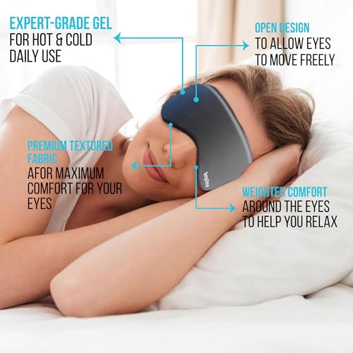Gel Cooling Sleep Eye Mask - Warm Eye Compresses for Dry Eyes, Cooling Eye Masks for Puffy Eyes, Effective Hot & Cold Recovery, Retains Temperature Longer, Tension & Stress Relief - view 2