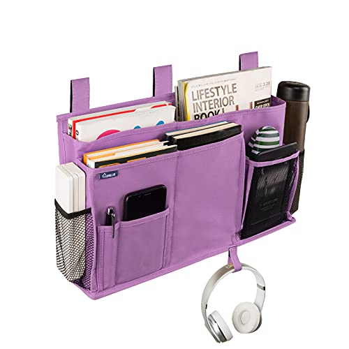 Caddy Hanging Organizer Bedside Storage Bag for Bunk and Hospital Beds, Purple, L - view 2