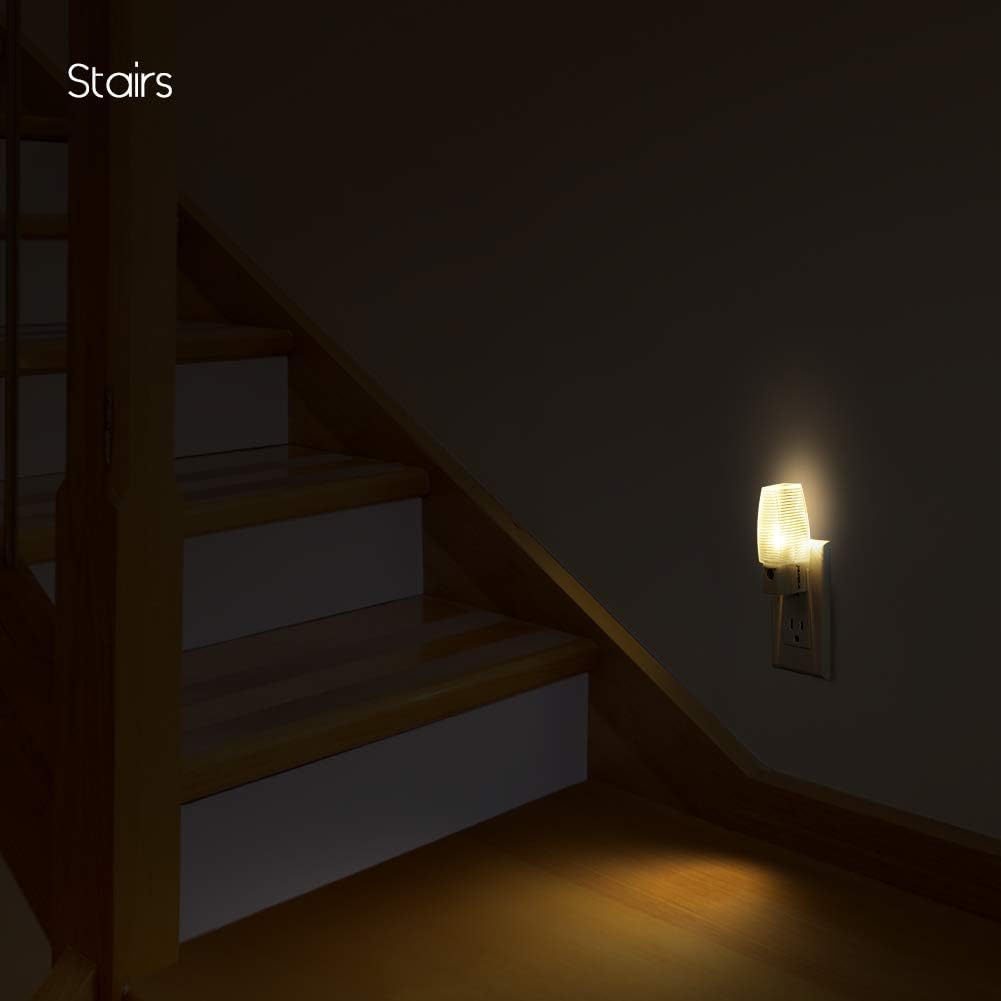 Plug-in night light, dusk to dawn sensor, warm white, 4 pack | Warm white sensor night light, ideal for nursery, bedroom, bathroom, hallway, stairs & kitchen - view 5