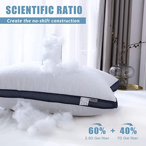 Gusseted Queen Size Bed Pillows Set of 2, Luxury Hotel Pillows - view 3