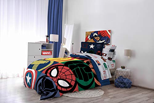 Marvel Avengers Twin Comforter Set 5 Piece Kids Bedding for Boys, Multi - view 7