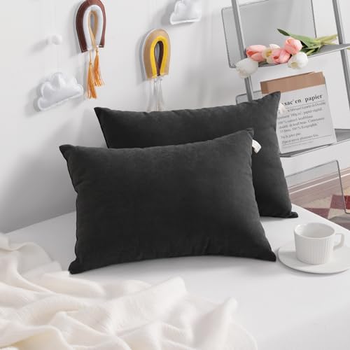Toddler Pillows, Down Alternative 13"x18" Pillow, Machine Washable - Soft and Breathable Travel Small Pillows for Sleeping, Ideal for Daycare, Crib, Cot, Black - view 2
