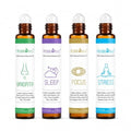 Aromatherapy Oils Roller Set, Natural Pre-diluted Essential Oils Roll On with Glass Rollerball, Relaxation Gift for Women & Men, Christmas Gift, Pack 4 x 0.33fl.oz