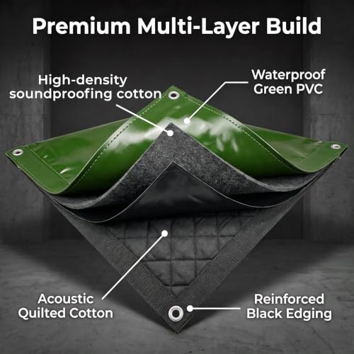 Outdoor Soundproof Blanket, 3MM Thick MLV Heavy Duty Sound Barrier, 40" x 108" PVC Oxford Cloth Sound Dampening Blanket for Construction, Garden, Playground, Stadium, Basketball Court - view 4