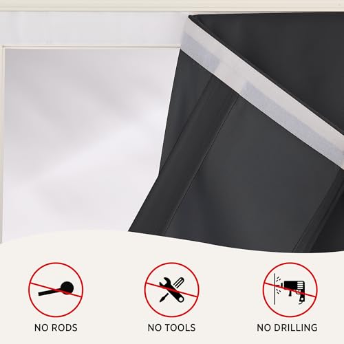 100% Blackout French Door Curtains, Classroom Privacy Window Shade - view 5
