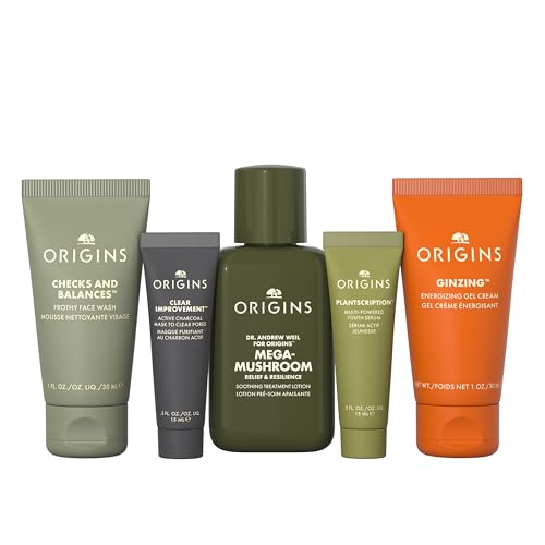 Origins Bestselling Skincare Set | Features Cleanser, Mask, Treatment Lotion, Serum & Moisturizer | With Peptides, Hyaluronic Acid & Niacinamide - view 2