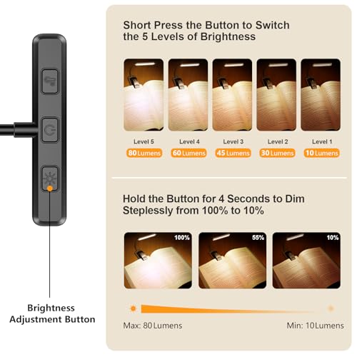 19 LED Rechargeable Book Light for Reading in Bed - view 2